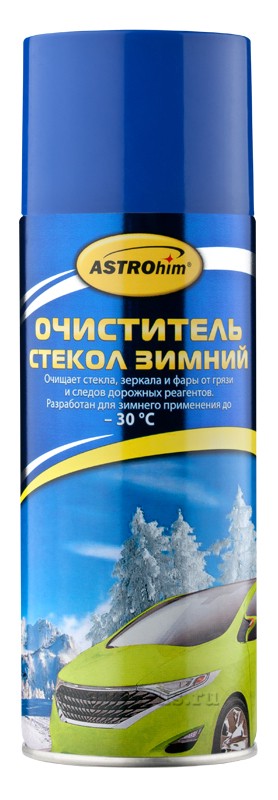 Очиститель стекол зимний, аэрозоль "Астрохим" АС-1395, 520мл.