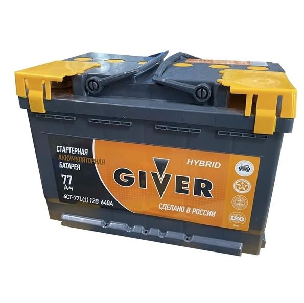 АКБ 6СТ-77 п/п GIVER HYBRID EN640 276х175х190