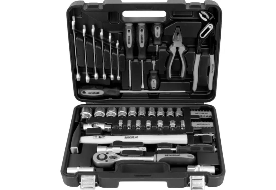 Набор инструментов "АвтоDело" 56 предметов 1/2DR 1/4DR 39856