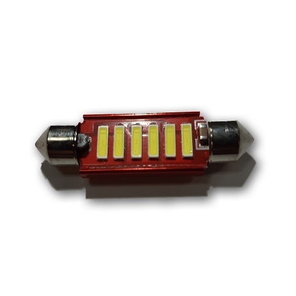 Лампа 12V-24V диод C5W 2-х цокольная (6 диодов) обманка 35мм