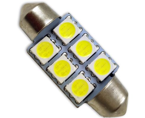Лампа 12V диод C5W 2-х цокольная (6 диодов) синяя