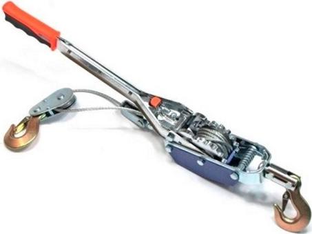 Лебёдка 2т/0,8т двойное храповое колесо, рабочая длина 2,5м "MATRIX" в коробке