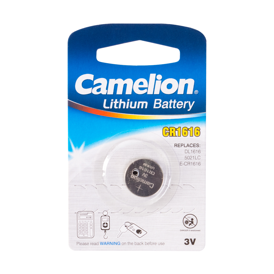 Батарейка литиевая дисковая Camelion 3В тип CR1616-BP1