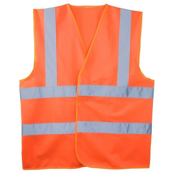 Жилет светоотражающий оранжевый ГОСТ 4 полоски