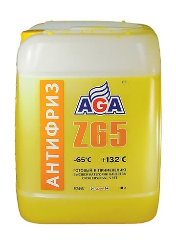 Антифриз AGA Жёлтый -65C+132C 10л