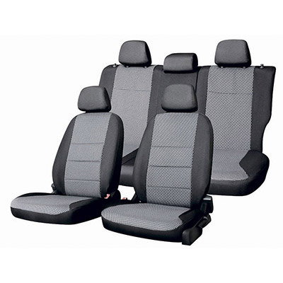 Чехлы сидений Chevrolet Aveo II пок. (2011-н.в.) LT седан, без пер. подлокотника; СЕРЫЙ; (жаккард)