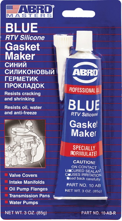 Герметик-прокладка "ABRO" (до+260г) 85 гр. силикон синий \ США