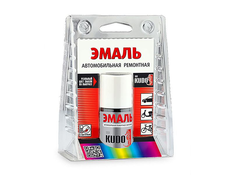 Краска-кисточка KUDO (15мл) СЕРЕБРО (снежная королева)690