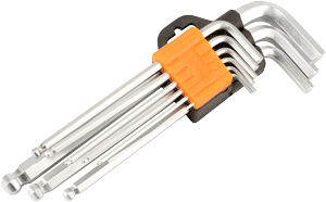 Набор шестигранников 9пр. Г образные (1.5-10мм; CR-V; удлинённые; с шаром) АвтоDело (39159)