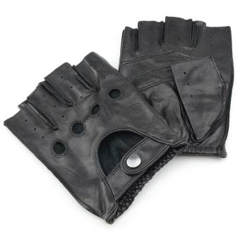 Перчатки натуральная кожа без пальцев (Лайкра)